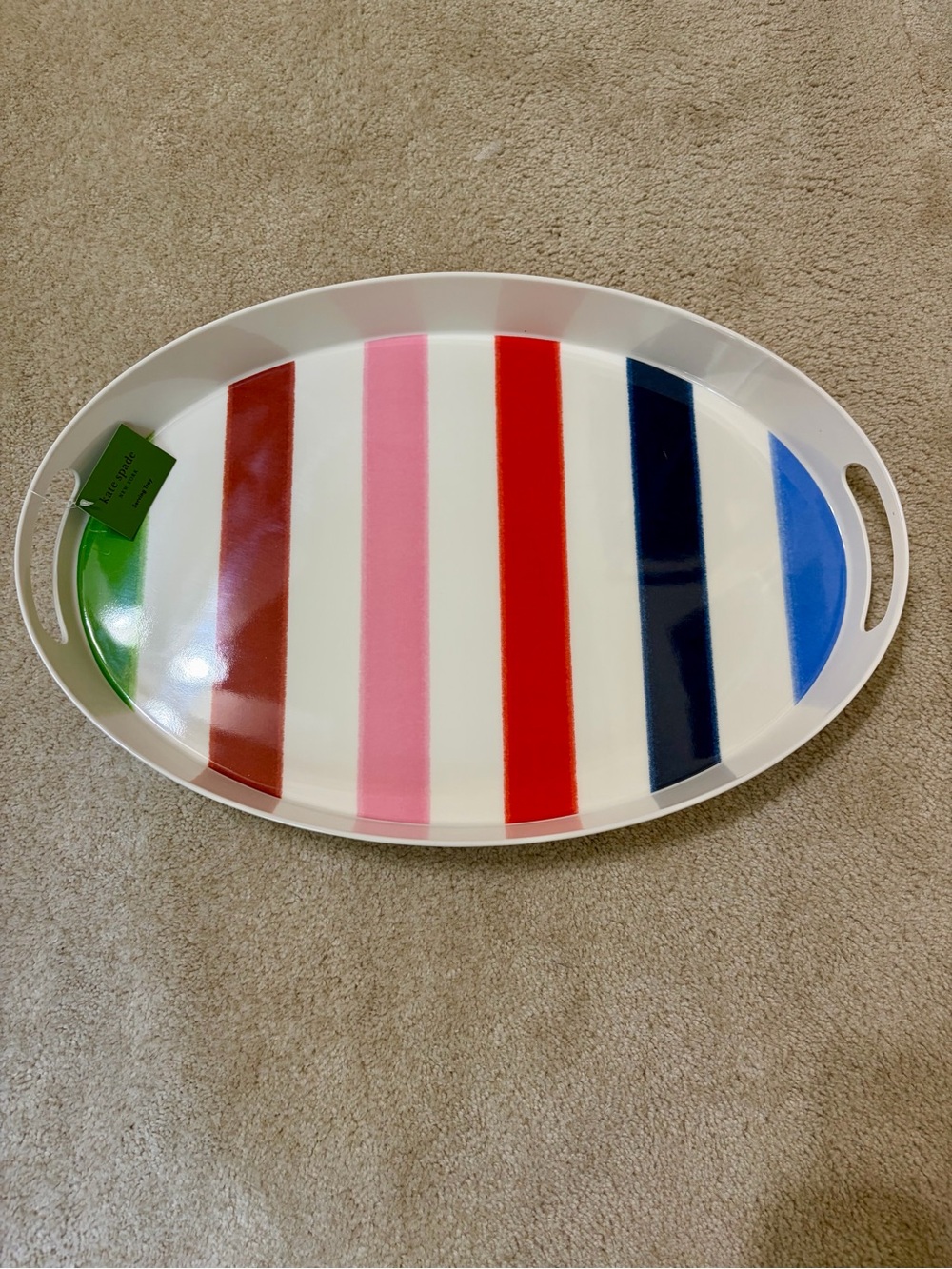 kate spade Large Melamine Serving Tray in Adventure Stripe
